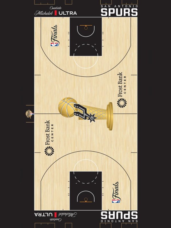 手机百家家乐app安装2026最新版 中圈位置金杯图案追想!NBA官方晒总决赛地板服从图