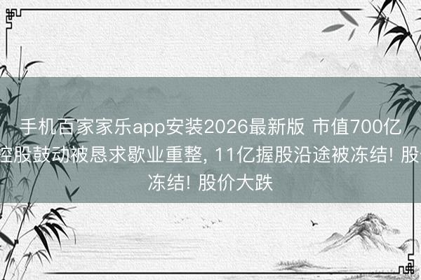 手机百家家乐app安装2026最新版 市值700亿巨头, 控股鼓动被恳求歇业重整, 11亿握股沿途被冻结! 股价大跌