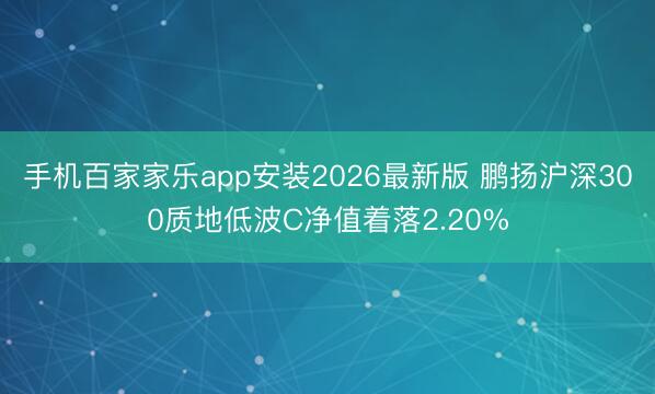 手机百家家乐app安装2026最新版 鹏扬沪深300质地低波C净值着落2.20%